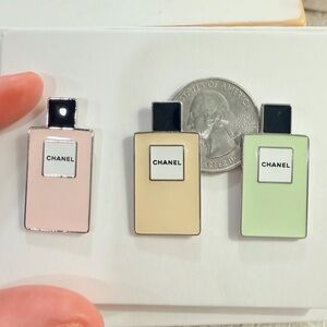 CHANEL Parfums (GWP) Pastel Perfume Bottle Pins Trio